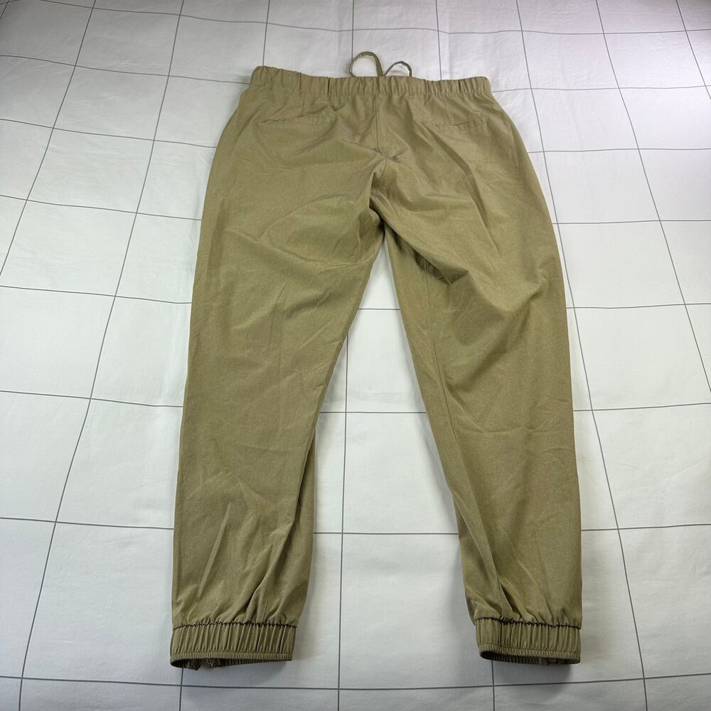 Albion Pants Womens Large Khaki Heather Tan Jetsetter Jogger Ankle Zip Sporty - Picture 4 of 12
